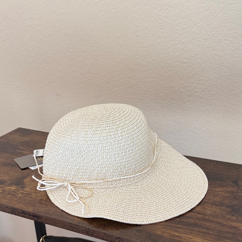 Packable Straw Off White Sun Cap